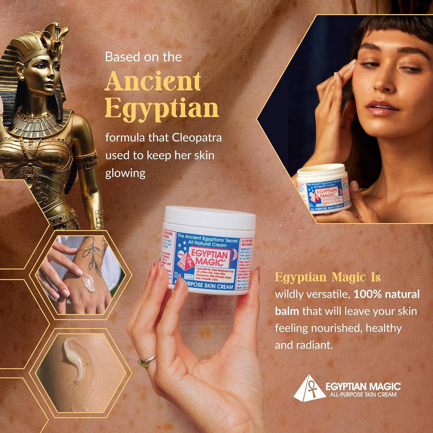 All Purpose Face, Body, and Dry Skin Moisturizing Cream, Skin Protectant for Women & Men, Eczema Care Healing Balm, Scar Treatment, Stretch Marks, and Tattoo Aftercare, 4oz Jar